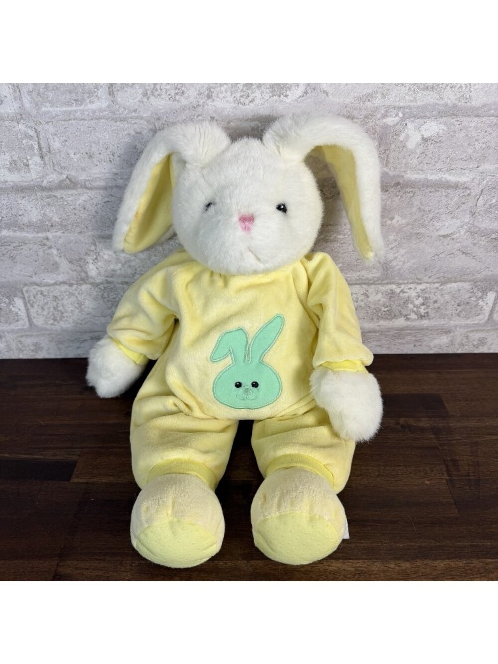 vintage Softees brand bunny rabbit A&A plush Yellow pajamas 5310